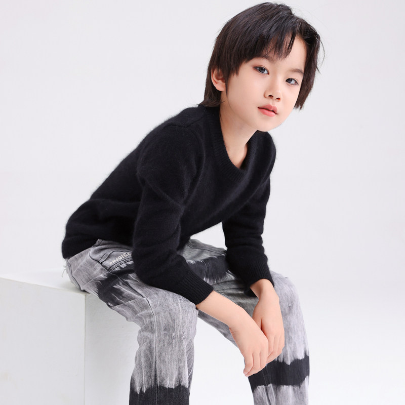 儿童羊绒衫秋冬季羊毛衫中大童纯山羊绒毛衣男童女童宝宝圆领加厚,淘宝优惠券,粉丝福利购,淘宝优惠卷