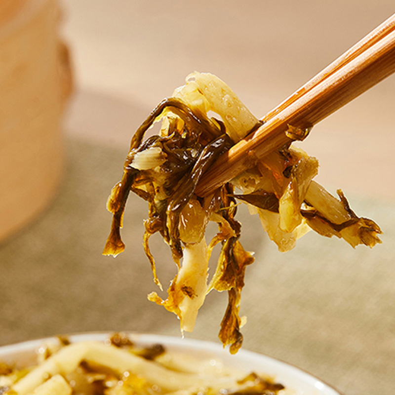 六必居梅菜笋丝原味70g*2小包装开袋即食早餐咸菜榨菜下饭菜袋装 - 图1