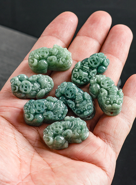 翠莹福A货翡翠貔貅配件