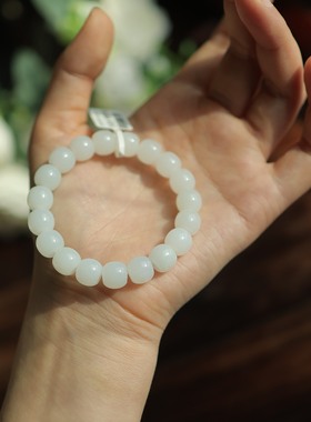 天然和田玉俄白10mm老型手串