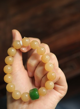 天然和田玉12mm圆珠手串