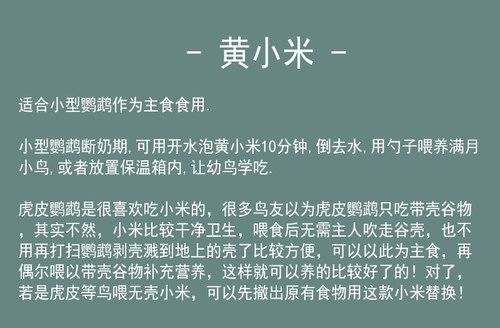 包邮 无壳谷子小米文鸟珍珠鸟虎皮鹦鹉鸟食鸟粮饲料黄小米450克 - 图1