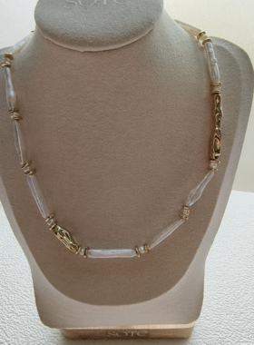 原创设计法老赐福天然巴洛克炫彩珍珠小银条项链女小众高级感女