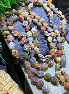 阿拉善筋脉玛瑙108颗 筋脉石 花脉 深纹筋脉  飘花筋脉