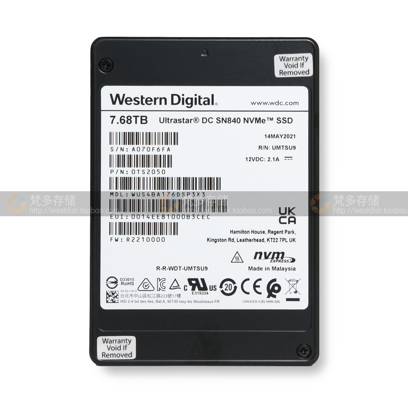 WD/西数 SN840 3.2T U.2企业级SSD3.84T2.5寸nvme固态硬盘可转M.2 - 图0
