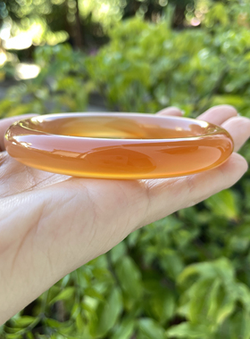 『青禾淑坊』天然玛瑙手镯 国风古典玉石圆镯 58MM