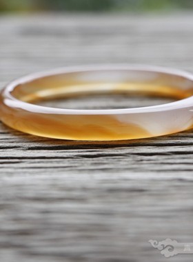 『青禾淑坊』天然玛瑙手镯 {水纵横，山远近} 国风古典镯  60.5MM