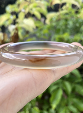 『青禾淑坊』天然玛瑙手镯 「思君如满月」复古国风古典圆镯 62MM