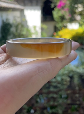 『青禾淑坊』天然玛瑙手镯 古典环形手镯  {辛苦最怜天上月} 56MM