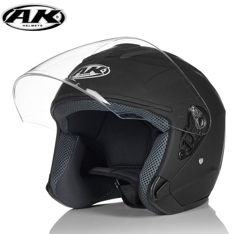 艾凯头盔电瓶电动摩托助力车四分之三半盔秋冬四季男大号覆式安全