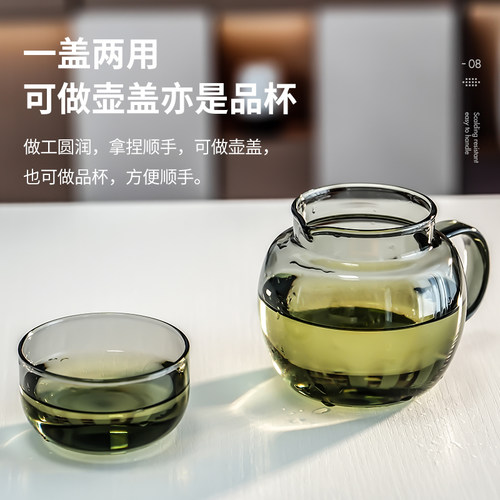 迷你玻璃墩墩壶茶水分离茶杯男女士个人专用小暖壶家用透明泡茶壶 - 图3