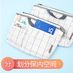 日本KOKUYO国誉格子印象包中包两用型收纳包大容量学生多功能笔袋女生用化妆包