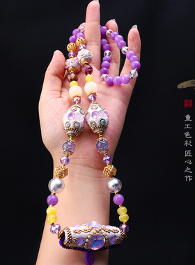 泰伽紫色多宝重手工佛牌链女