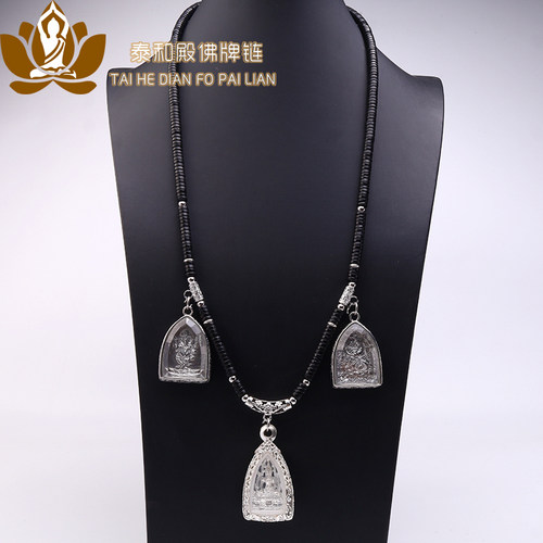 正宗泰国黑椰壳佛牌链18K镀金镀银不掉色 短款颈链单挂款男女通用 - 图0