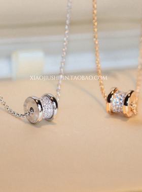 V金眼泪女王洪海仁金智媛同款项链镶钻小蛮腰弹簧陶瓷锁骨链男女