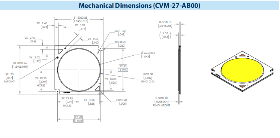 高显指95 98以上CVM-27 5600K 3150K朗明纳斯爱图仕摄影灯COB灯珠 - 图1