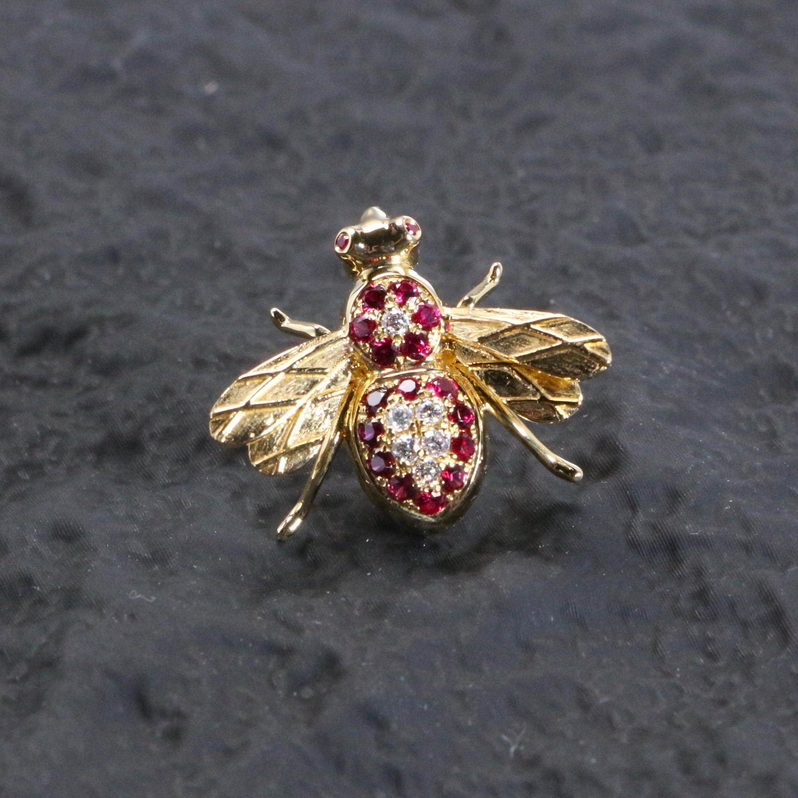 18K金镶嵌钻石红宝石蜜蜂胸针,淘宝优惠券,粉丝福利购,淘宝优惠卷