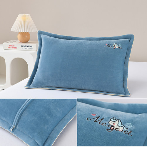 儿童枕套宝宝绒幼儿园卡通学生枕头套30x50秋冬加厚加绒保暖40x60 - 图1