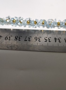 俄罗斯纯天然蓝色托帕石长44厘米项链