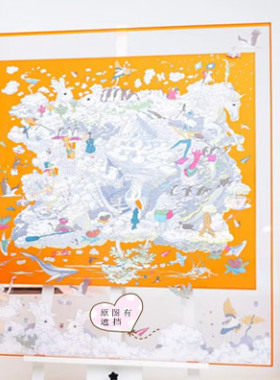 亚克力丝巾挂画客厅装饰画轻奢高级感简约法式奶油风挂画入门玄关