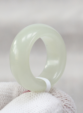 新疆和田玉戒指红糖色戒圈青花羊脂白碧玉绿男女玉石指环13号圈口