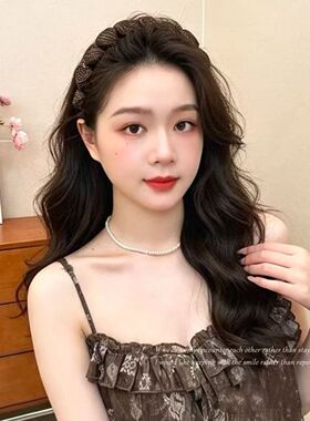 高颜值韩式波点布艺缠绕发箍