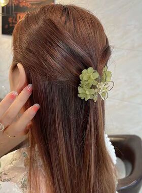樱桃花朵绿色发夹小清新