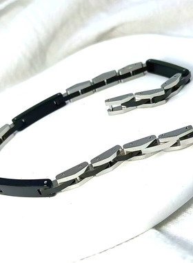 原创设计钛钢黑高级感男人手链