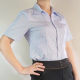 Women's shirt professional white background blue cotton large size long short sleeve