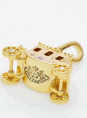 新款可活动粉色南瓜车项链吊坠公主风珐琅马车钥匙扣包挂女配饰潮