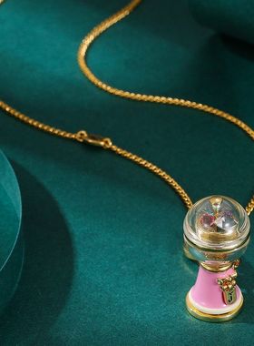 青岛饰品新款juicy珐琅彩釉多色水晶糖果机器吊坠项链高级感配件