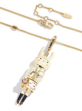 跨境外贸饰品珐琅彩釉斑点裙子兔子吊坠手提包小白兔钥匙扣项链女