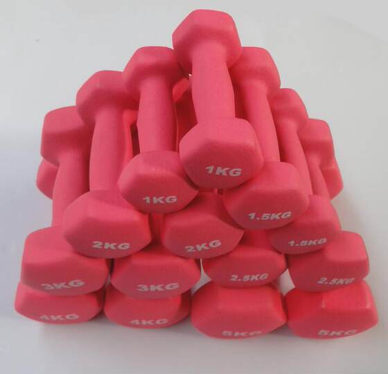 Dumbbells for women, a pair of dumbbells for home fitness, dipped in plastic