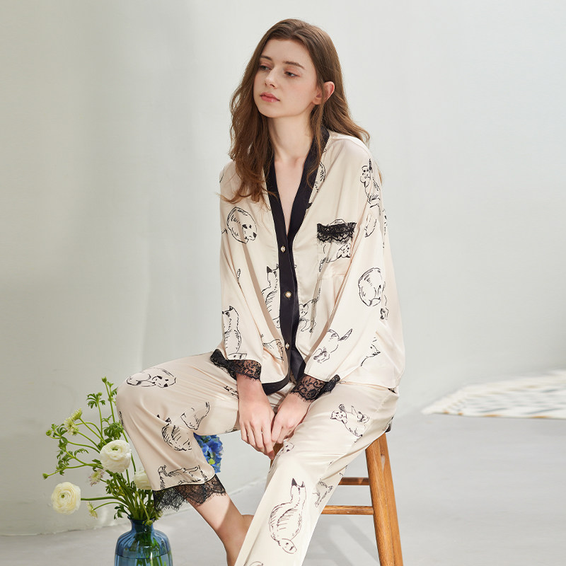 芬腾冰丝凉感春秋款长袖睡衣 芬腾睡衣/家居服套装