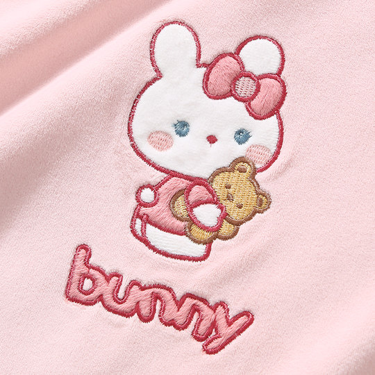 芬腾儿童珊瑚绒睡衣女孩秋冬季套装加绒加厚保暖女童中大童家居服