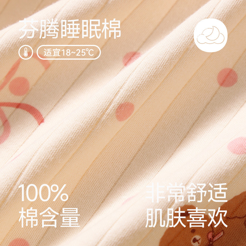 芬腾新款春秋季女士睡衣纯棉长袖卡通开衫V领宽松全棉家居服套装,淘宝优惠券,粉丝福利购,淘宝优惠卷