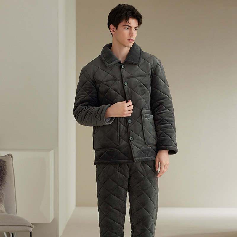 芬腾珊瑚绒夹棉睡衣男冬天加绒三层加厚抗静电棉袄家居服套装冬季,淘宝优惠券,粉丝福利购,淘宝优惠卷