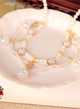 南簪录原创古风流苏项链宋制人鱼姬珍珠国风汉服多层软璎珞Lolita