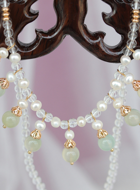 古风紫晶玛瑙汉服软璎珞项链超仙