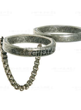 瑞典链条做旧银色戒指