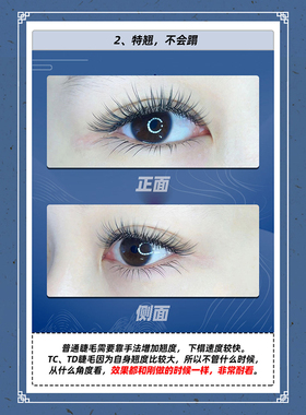 汀上白沙 TCTD特翘睫毛单根扁毛L型狐系美睫店专用中式嫁接翘睫毛