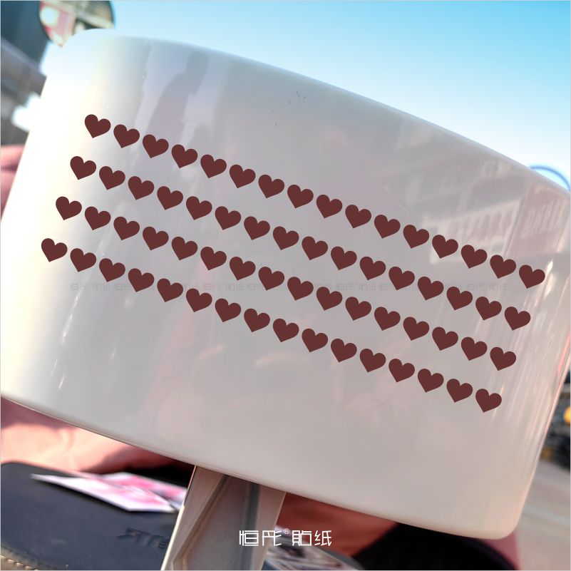 电动车汽车三轮车身装饰车身贴花边爱心星星贴纸尾灯个性创意017 - 图2