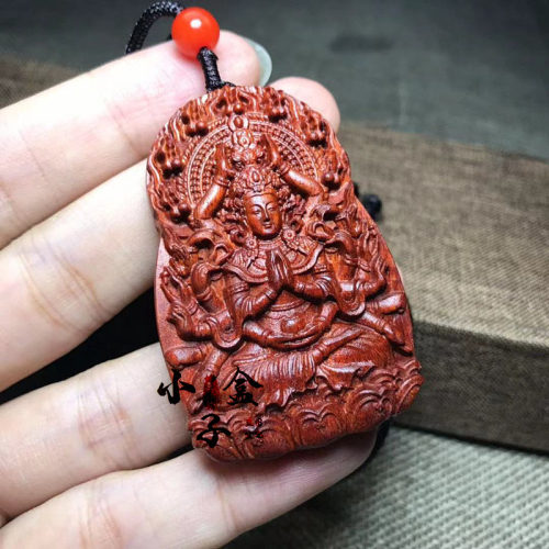 非洲小叶紫檀千手观音红木木雕佛牌挂件吊坠项链佛挂坠牌子 - 图2