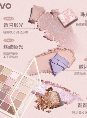 NOVO眼影盘25色马卡龙多巴胺珠光细闪亮晶晶表演舞台妆日常大地色