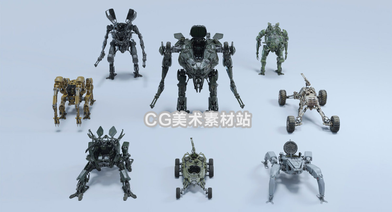 Blender资产Mech Squad英雄机甲小队人物角色绑定机器人3D模型 - 图0