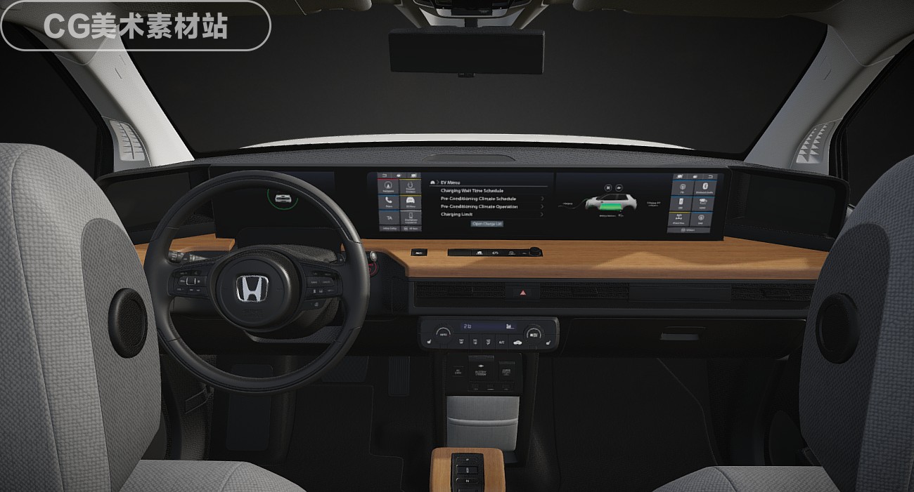 Blender 汽车模型本田honda-e新能源电动车3D模型素材 - 图1