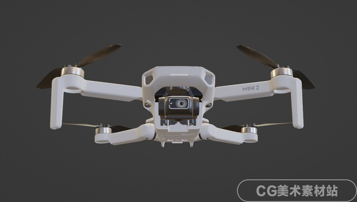 Blender FBX dji mini2 大疆无人机3D模型素材 - 图0