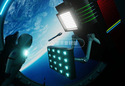 Blender太空舱零重力星球场景3D模型素材 - 图3
