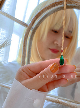 哈尔的移动城堡周边动漫墨绿项链