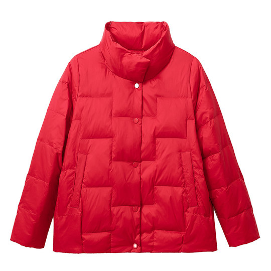 Light white duck down short down jacket